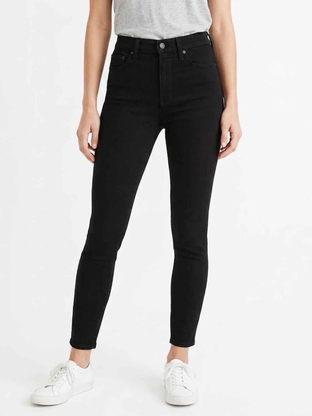 GAP True Skinny High Rise Jeans Womens 27 / 4 Regular Black Stretch Denim Pants